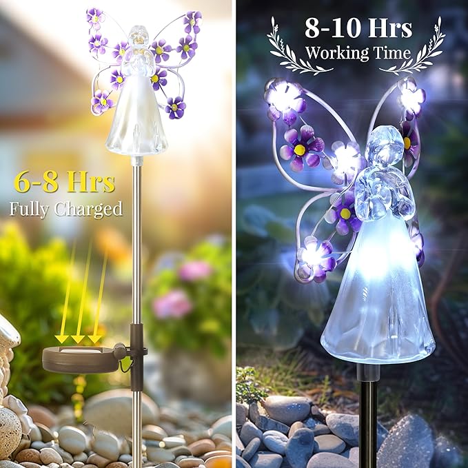 GIGALUMI Solar Angel Garden Stake Lights - Image 3