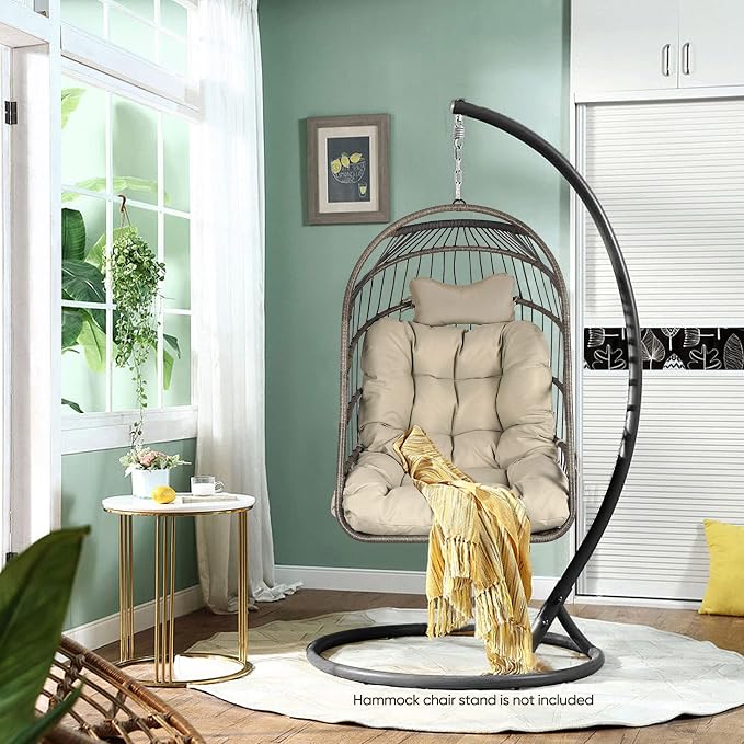 Chihee Egg Chair Foldable Wicker Rattan Hanging Swing Chair Indoor Outdoor - Image 3