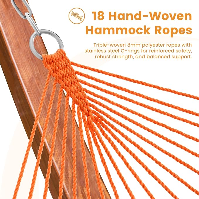 Lazy Daze Hammocks 10.5 FT Double 2 Person Caribbean Rope Hammock, Hand Woven - Image 4