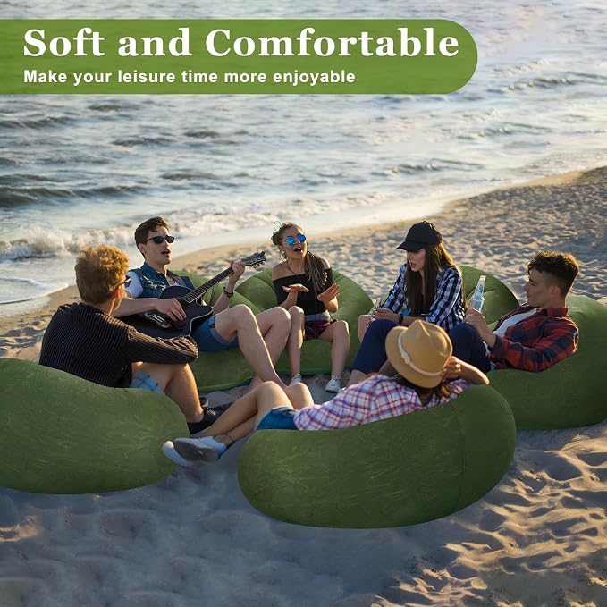 Realspring Inflatable Bean Bag Chairs Outdoor Blow up Camping Chairs Inflatable - Image 5