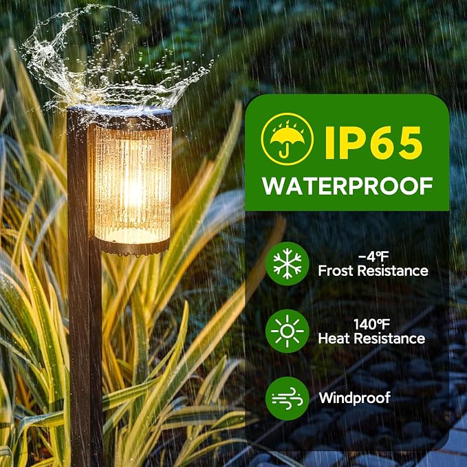 Solar Pathway Lights Outdoor, 6 Pack Upgraded Outdoor Solar Lights - Image 3