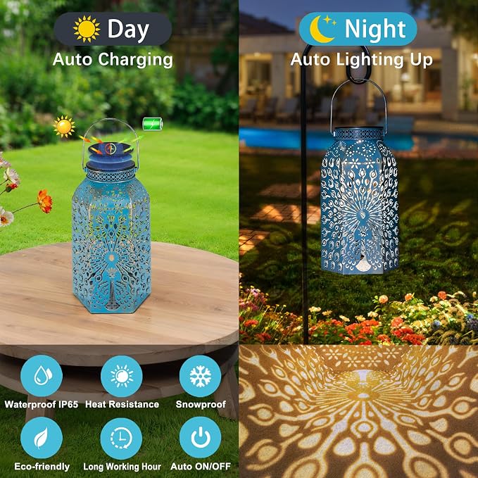 Garden Gifts for Women Solar Lanterns Outdoor Waterproof Peacock Garden Gifts - Image 4