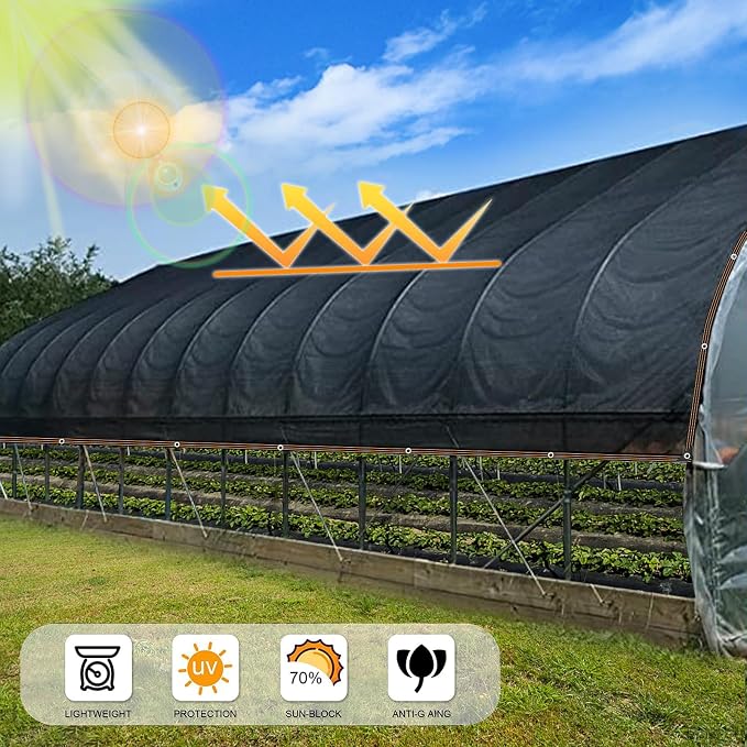 4 * 10 FT Black Shade Cloth for Patio, 90% Mesh Tarp Sun Shade Cloth - Image 6