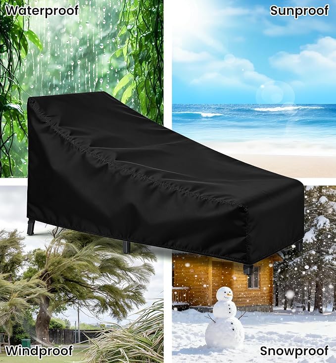 Chaise Lounge Cover 2 Pack Heavy Duty Patio Furniture Covers - Image 6