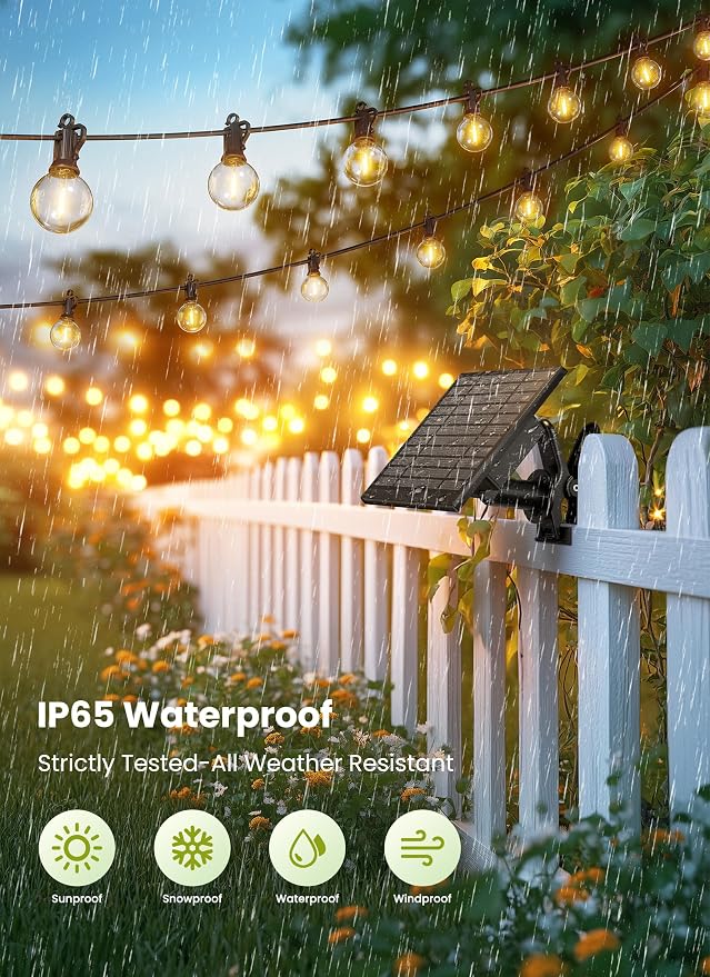 Brightown 75FT Solar String Lights Outdoor Waterproof - Image 3
