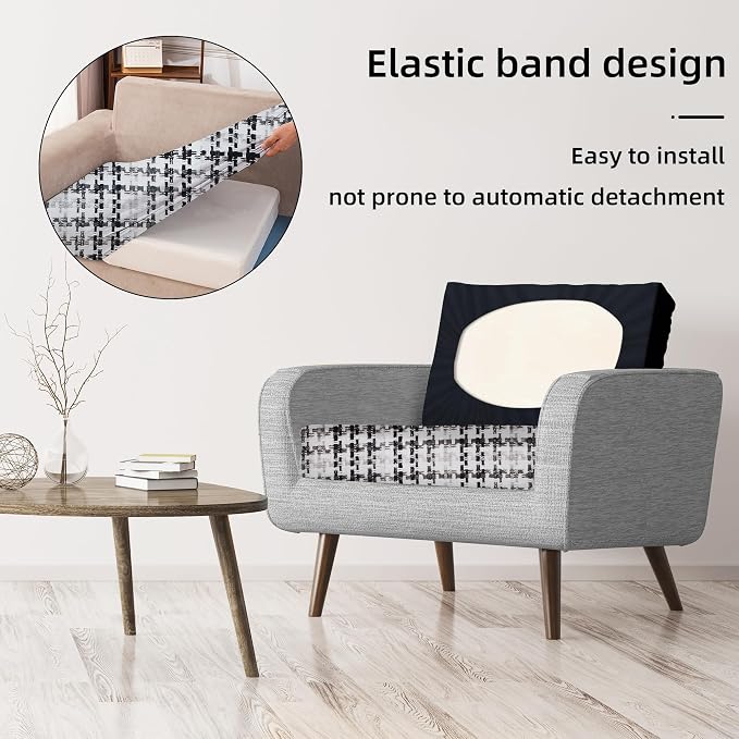 8Pcs Stretch Patio Cushion Covers, Outdoor Couch Covers Replacement, Outdoor - Image 5