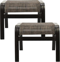 Outdoor Patio Foot Rest Ottoman Seat Textilene Portable Metal Footstool by Deugold