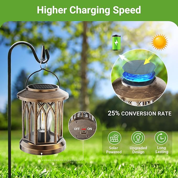 WdtPro Solar Lanterns Outdoor Lights, 6 Pack Bright Lanterns Outdoor Waterproof - Image 5