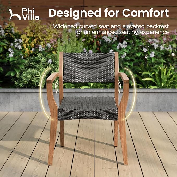 PHI VILLA 9 Pieces Acacia Wood Outdoor Dining Set - Image 6