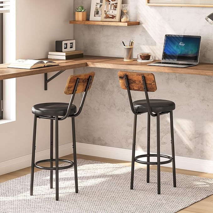 HOOBRO Bar Stools, Bar Stools Set of 2 - Image 7