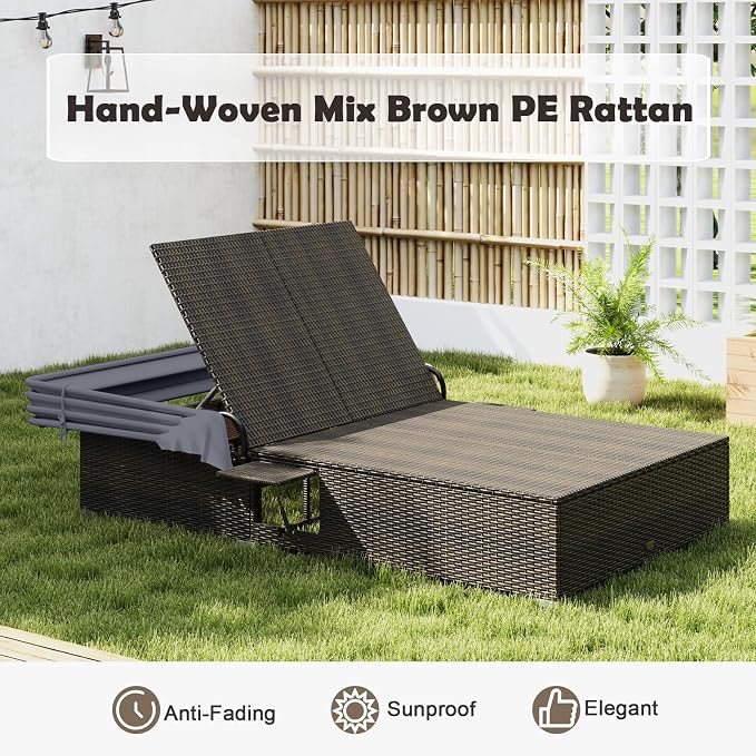Tangkula Outdoor Rattan Daybed - Image 9