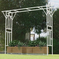 Extra Large Flat Top Garden Arch, PE-Coated Metal Trellis by OnlyGarden