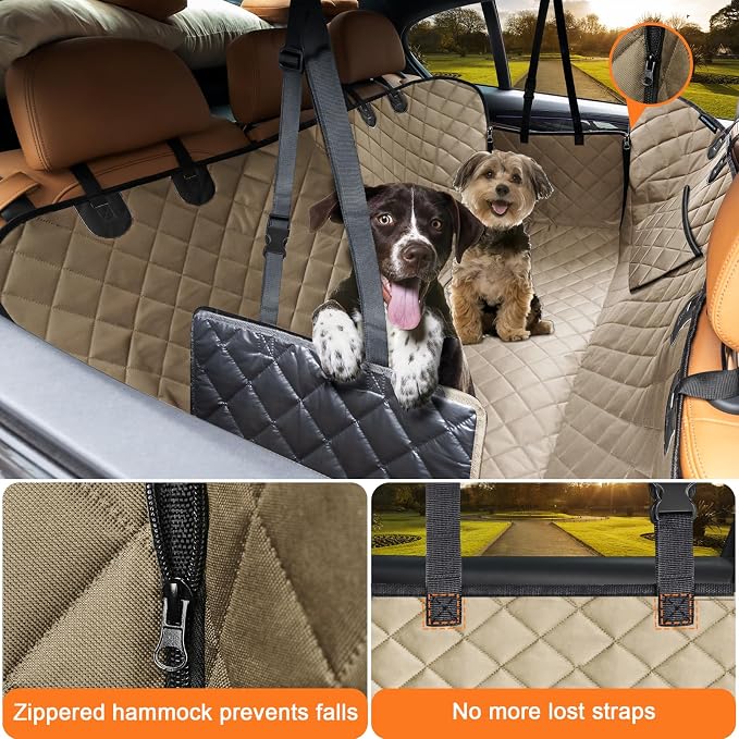 URPOWER Dog Car Seat Cover for Pets 100% Waterproof Seat Cover Hammock 600D - Image 2