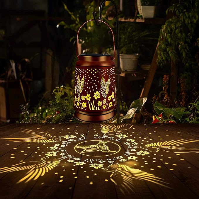 KY&BOSAM Solar Lanterns Outdoor Waterproof Hummingbird Lantern Garden Decor - Image 4