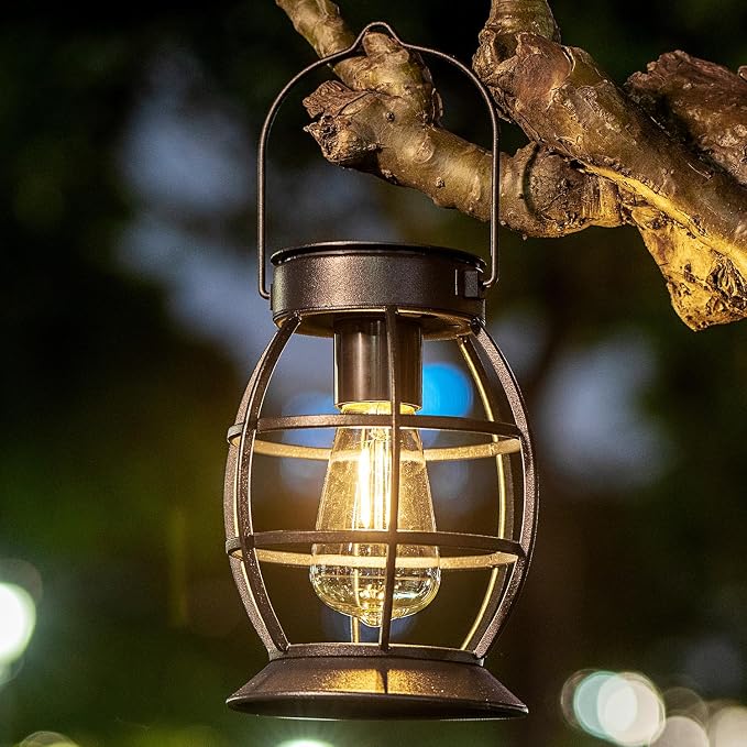 LeiDrail Solar Lantern Outdoor Hanging Waterproof Lights, Metal LED Lanterns - Image 8