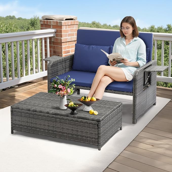 VINGLI Patio Daybed, Wicker Outdoor Daybed - Image 9