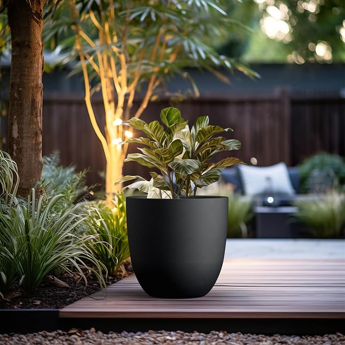 Kante 18 Inch Dia Round Concrete Planter, Indoor Outdoor Large Plant Pot - Image 3