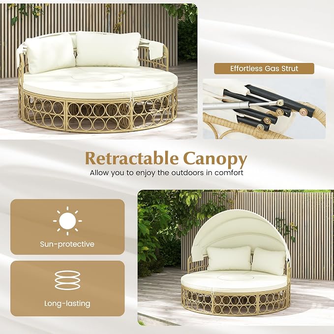 Tangkula Outdoor Patio Round Daybed - Image 4