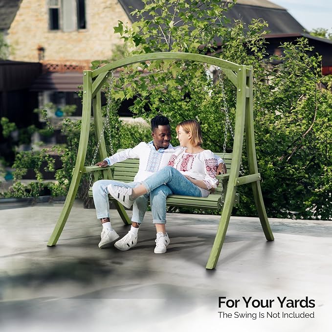VINGLI 5FT Wooden Swing Frame, 1000LBS Heavy Duty A-Frame Porch Swing Stand - Image 7