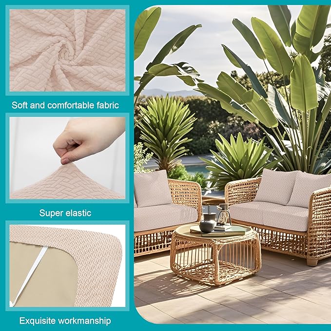 14Pcs Stretch Patio Cushion Covers, Outdoor Couch Covers Replacement, Outdoor - Image 3