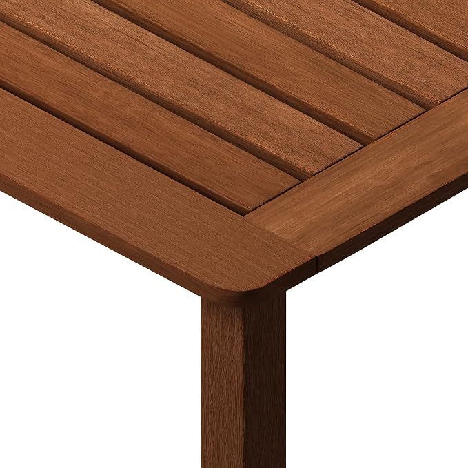 Furinno Tioman Outdoor Dining Table, Natural 35.5"D x 59.0"W x 29.0"H - Image 9
