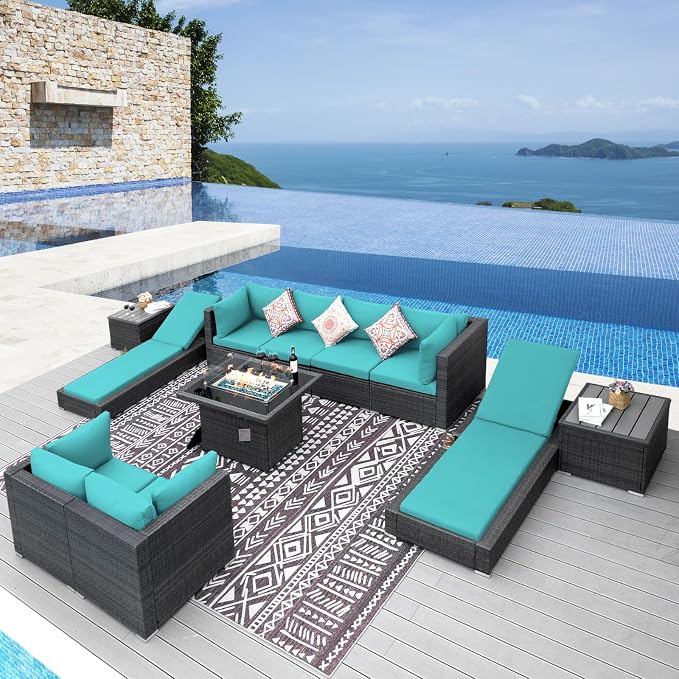NICESOUL 11 Piece Sectional Patio Set by NICESOUL