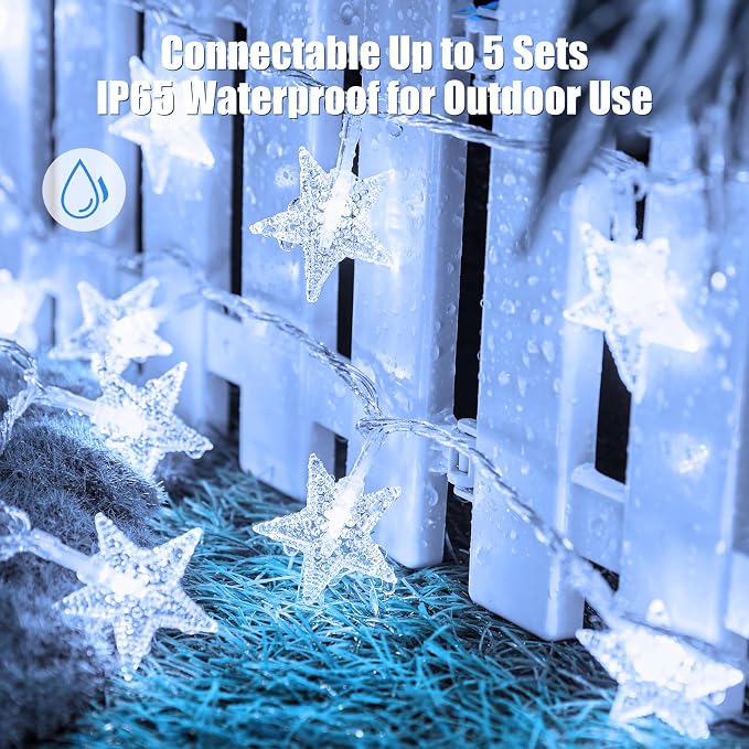 Star String Lights Plug in - 33 ft 100 LED Star Fairy String Lights - Image 6