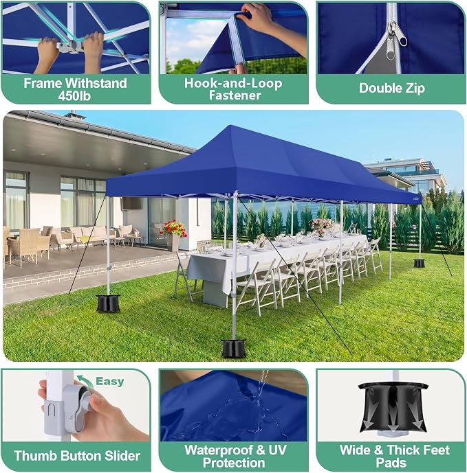 COBIZI 10x30 Canopy Tent, Heavy Duty Pop up Canopy - Image 3