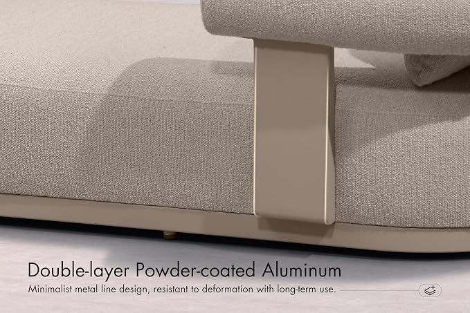 PURPLE LEAF Outdoor Chaise Lounge Set of 4 Chair Modern Aluminum Lounger Daybed - Image 7