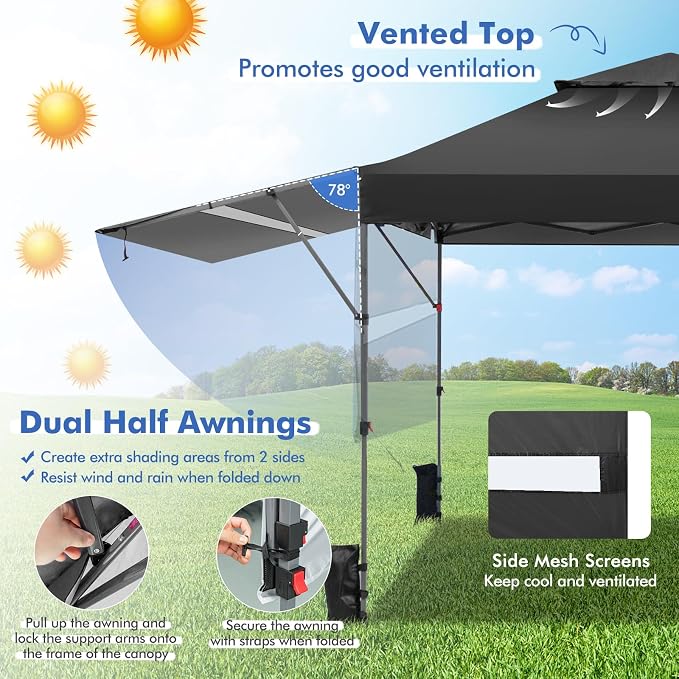 Tangkula 10x17.6 Ft Pop Up Canopy - Image 3