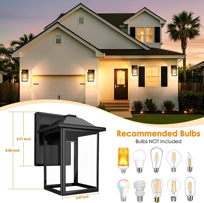 Outdoor Wall Lantern, Exterior Waterproof Wall Sconce Light Fixture, Anti-Rust - Image 2