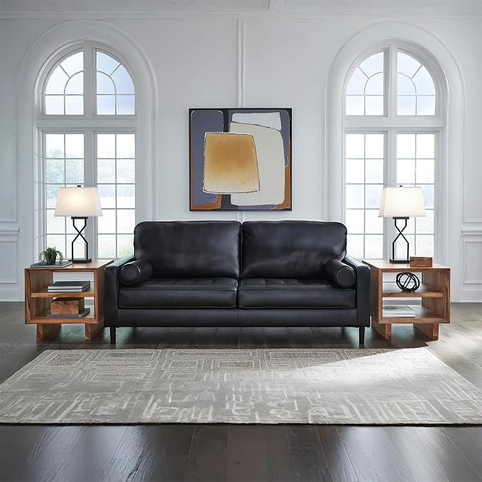 Signature Design by Ashley Bryceview Contemporary Leather Match Tufted Sofa - Image 2