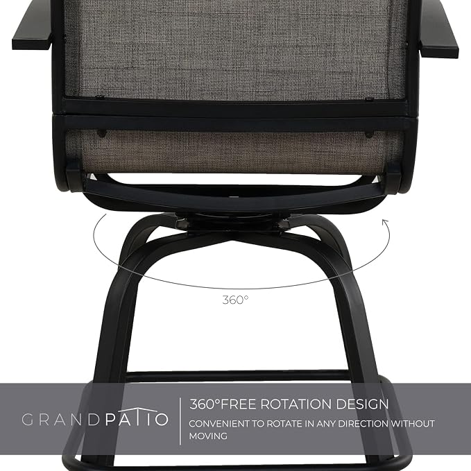 Grand patio Counter Height Outdoor Swivel Bar Stools Set of 2, Patio Bar Chairs - Image 4