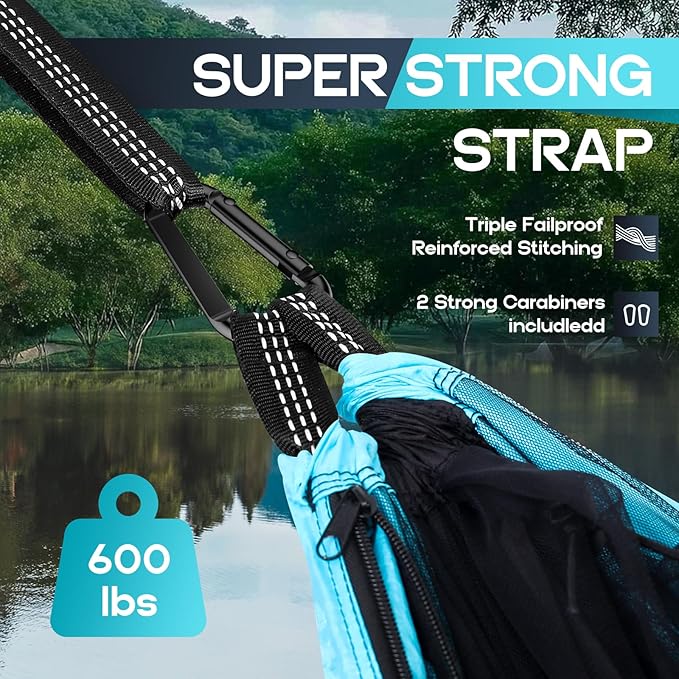 Camping Hammock Mosquito Net, Double & Single Portable Hammocks Hammocks - Image 5