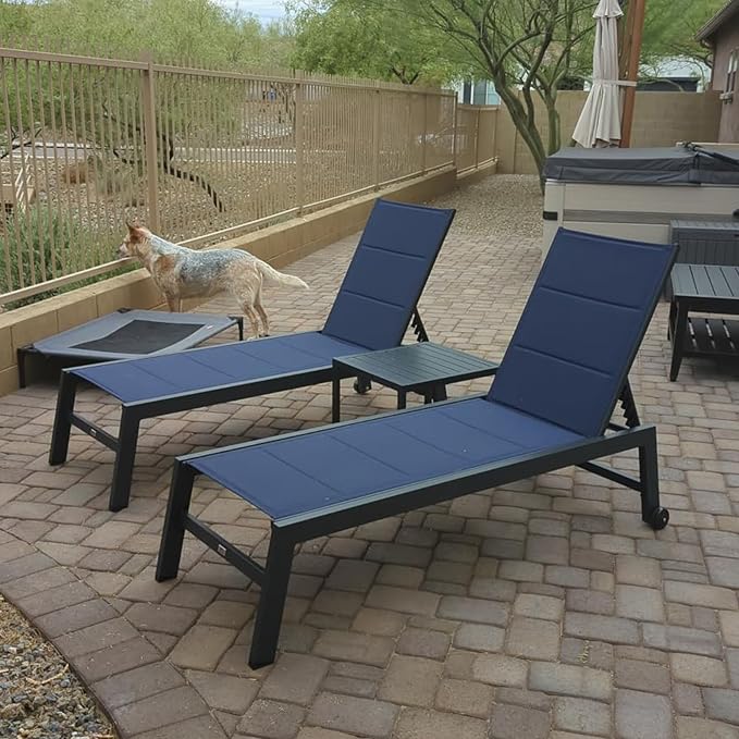 PURPLE LEAF Outdoor Patio Chaise Lounge Set of 4 Aluminum Lounge Chair - Image 2