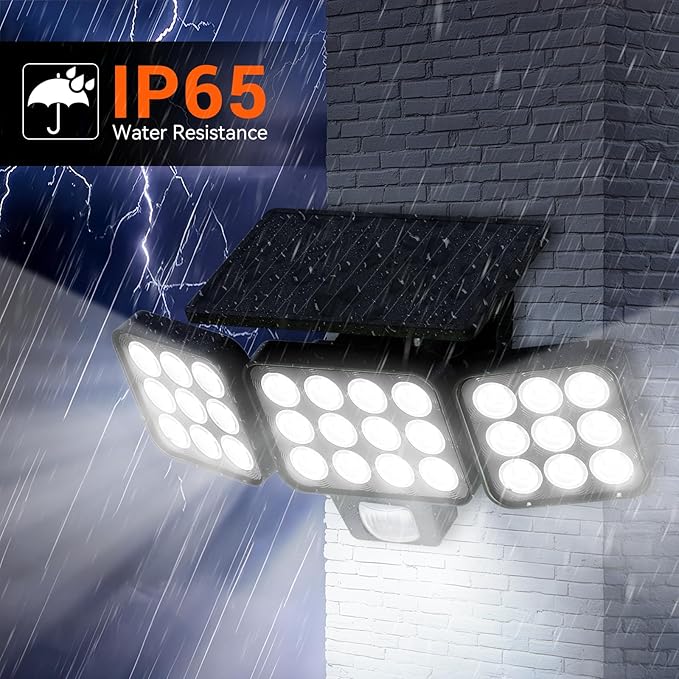 WdtPro Solar Lights Outdoor Flood Light, 3500LM Bright Motion Sensor Outdoor - Image 5