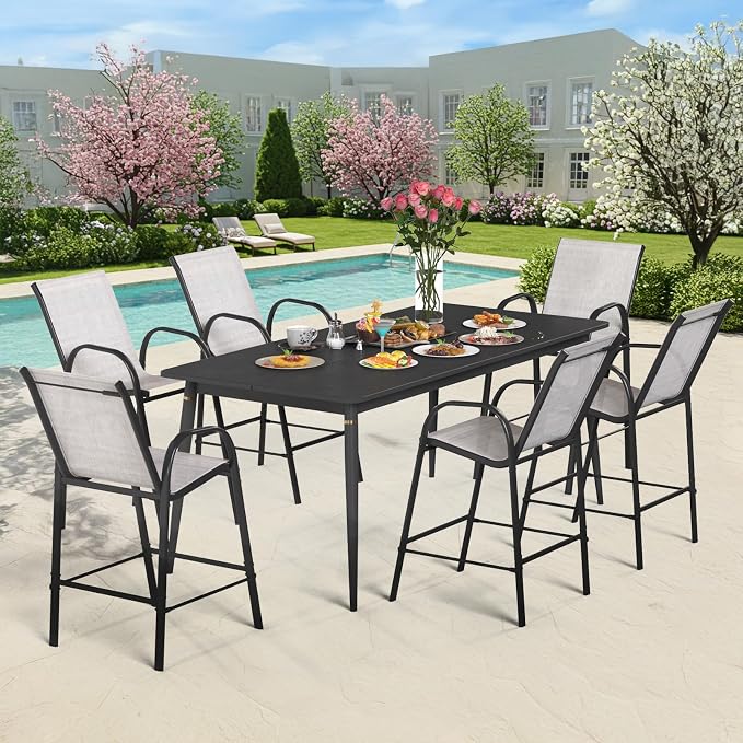 6-Piece Outdoor Bar Stool Set - Image 2
