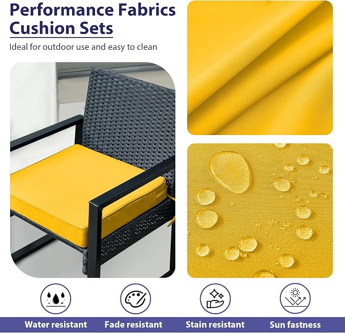 Outdoor Chair Cushions Set of 4, Waterproof Outdoor Seat Cushions - Image 3