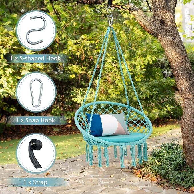 Giantex Hammock Chair Macrame Swing - Image 3