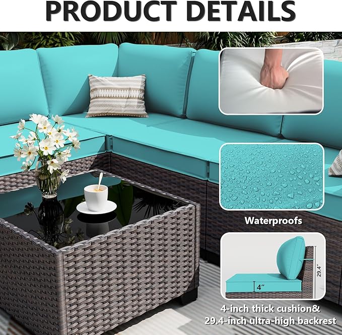ALAULM 13 Pieces Outdoor Patio Furniture Set - Image 4