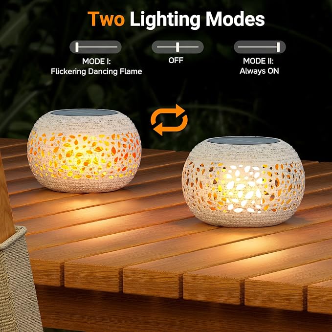 Solar Lanterns Outdoor Waterproof Table Lights: Upgraded Solar Flame Lantern - Image 2