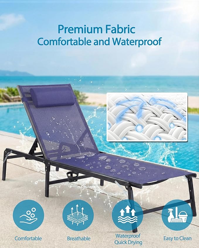 Foldable Chaise Lounge Chair - Image 5