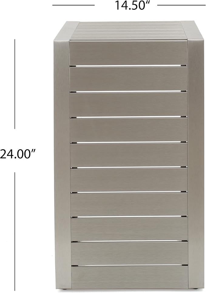 Christopher Knight Home Cape Coral Aluminum C-Shaped End Table - Image 3