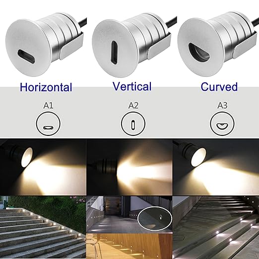 LED Step Lights Outdoor Indoor, 1W 12V-24V DC, Waterproof IP67, 3000K Warm White - Image 3
