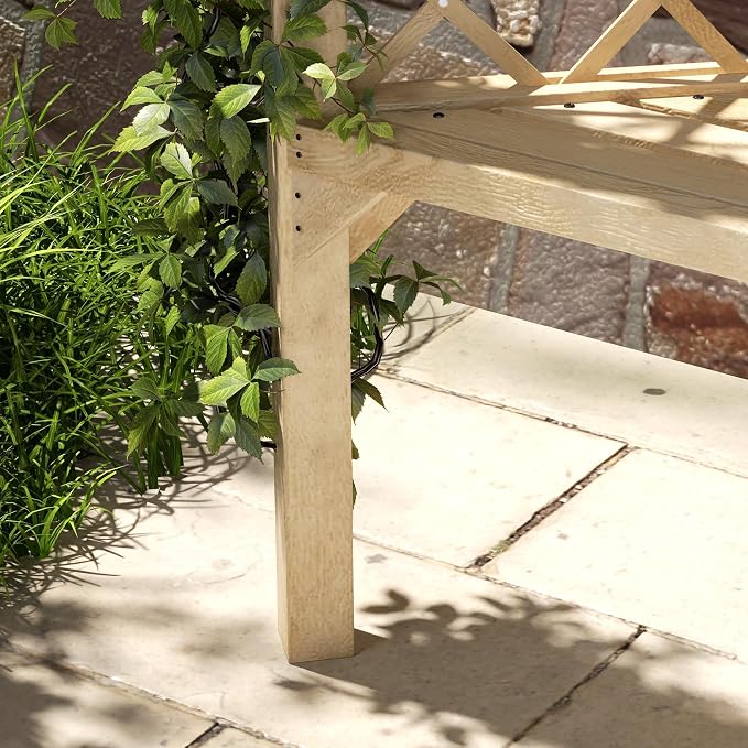 Outsunny 55" Garden Arch Bench, Wooden Trellis Park Bench - Image 9