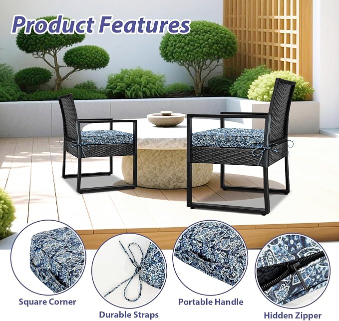 Outdoor Chair Cushions Set of 4, Waterproof Outdoor Seat Cushions - Image 6