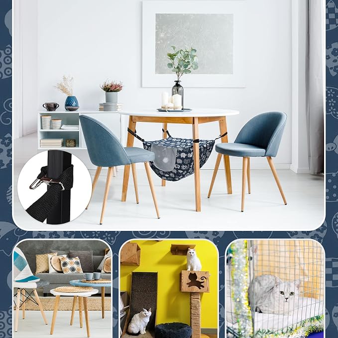 Unittype 2 Pieces Cat Cage Hammock Hanging Pet Bed Double Layer Soft Plush - Image 4