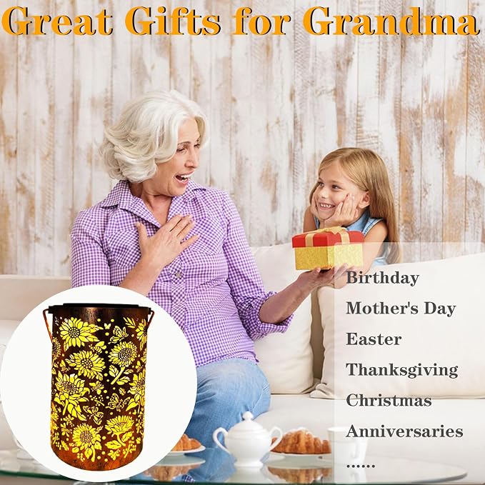 Gardening Birthday Gifts for Mom Women Grandma, Solar Lanterns Outdoor - Image 6