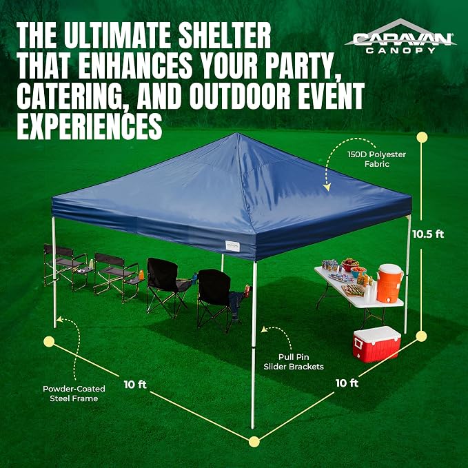 Caravan Canopy M Series Pro 2 10 x 10 Foot Lightweight Steel Frame Shade Tent - Image 3