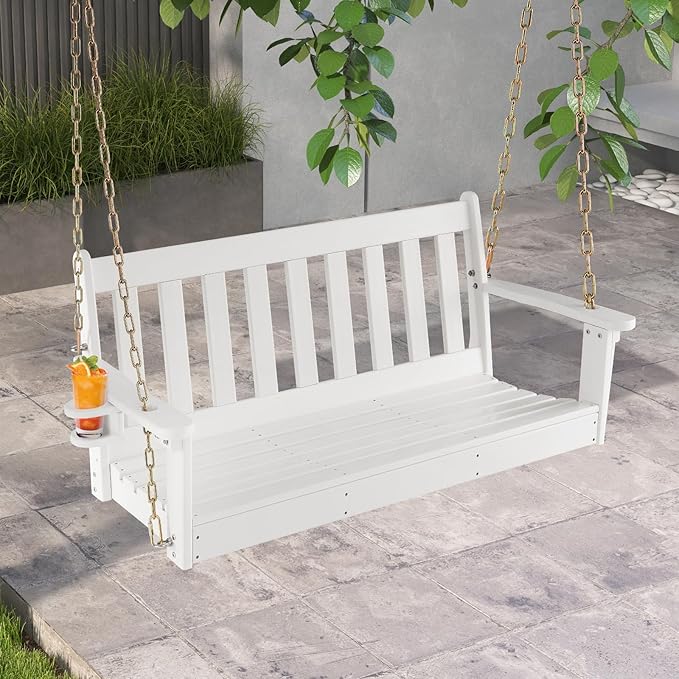 Tangkula 2 Person Hanging Porch Swing, Outdoor Bench Swing - Image 3